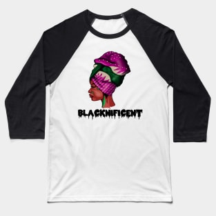 Black Beauty, Afro Woman, Magnificent Baseball T-Shirt